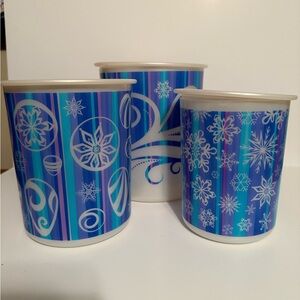 Tupperware One Touch Winter Nesting Canisters Set of 3
